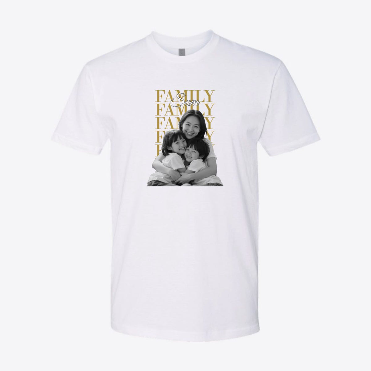 Vintage Repeat Text Photo Custom Tee