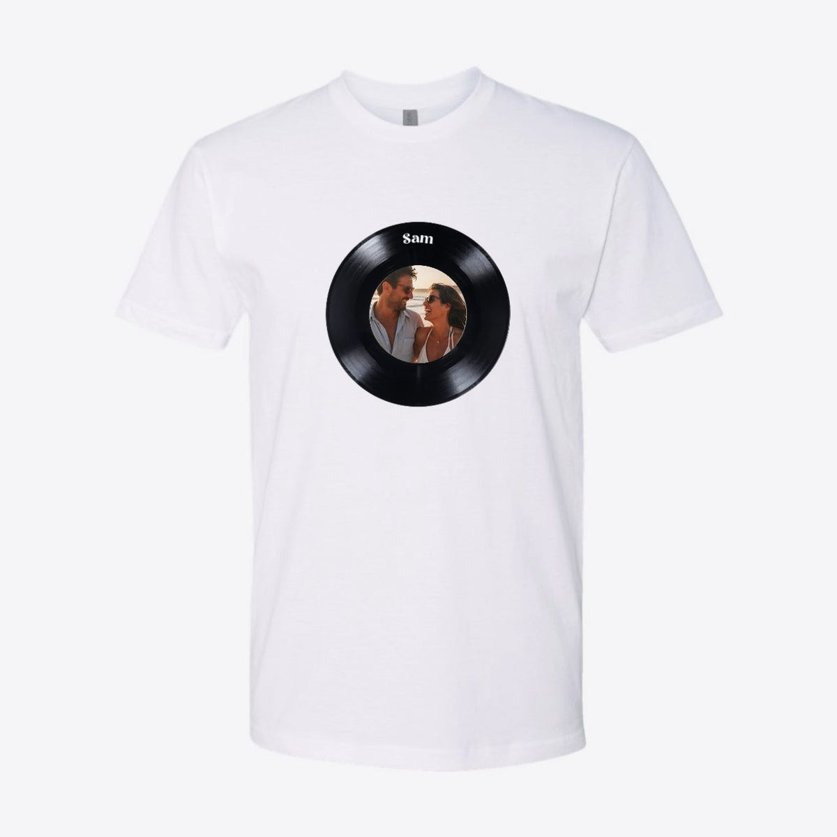 Vinyl Record Music Player Photo Custom Tee