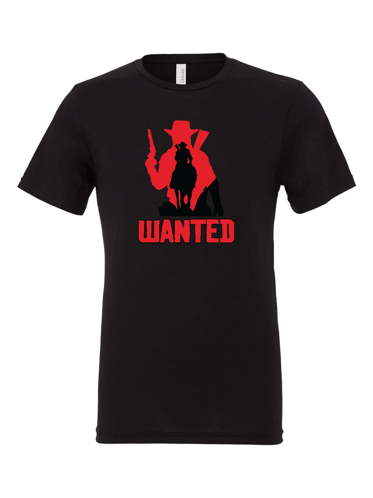 Wanted on a black t-shirt