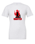 Wanted design on a white t-shirt