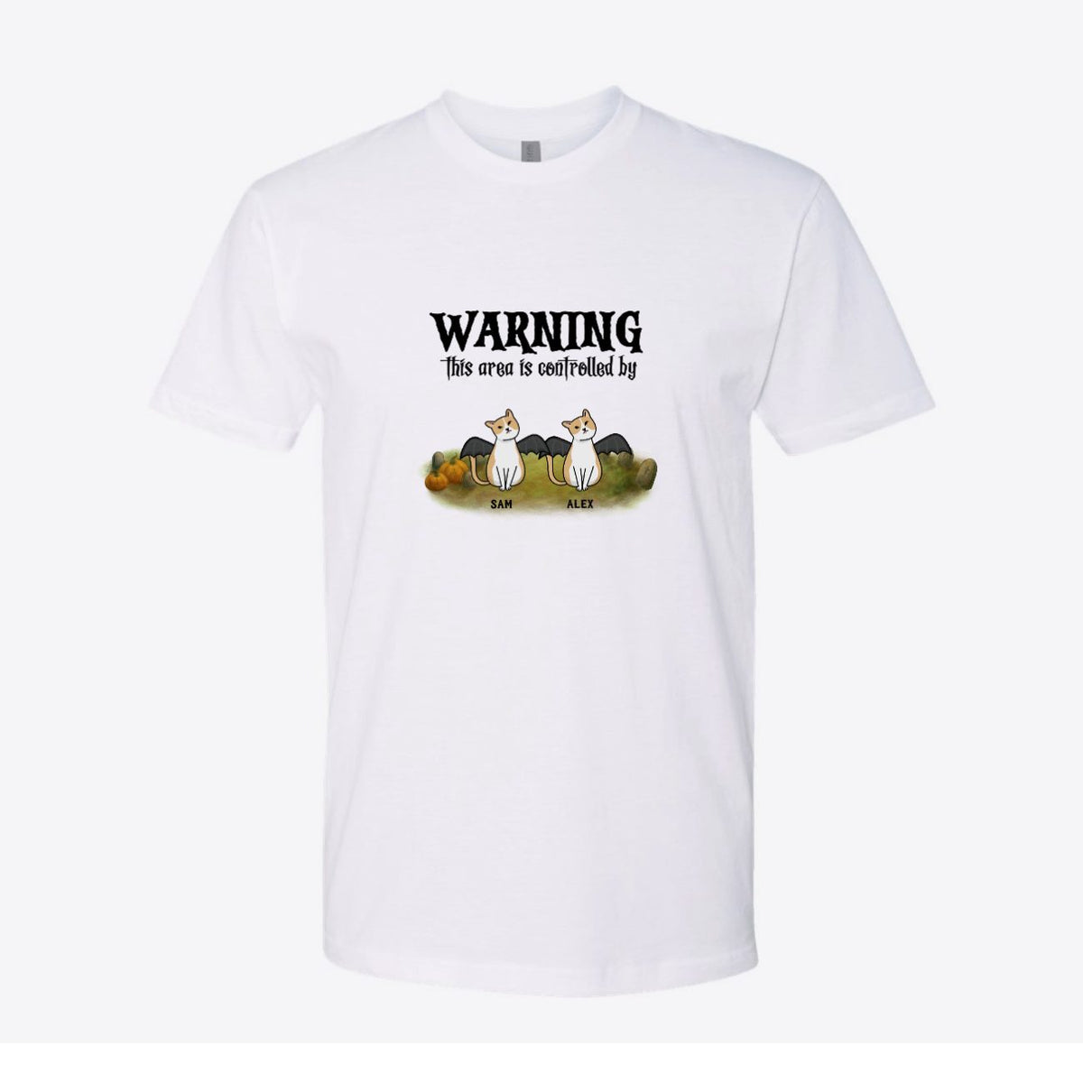 Warning Area Patrolled Cats Custom Tee