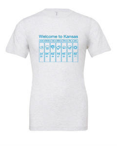 kansas weather forecast tornado funny white tshirt t-shirt 