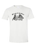 We're Here for the Leftovers on a white t-shirt