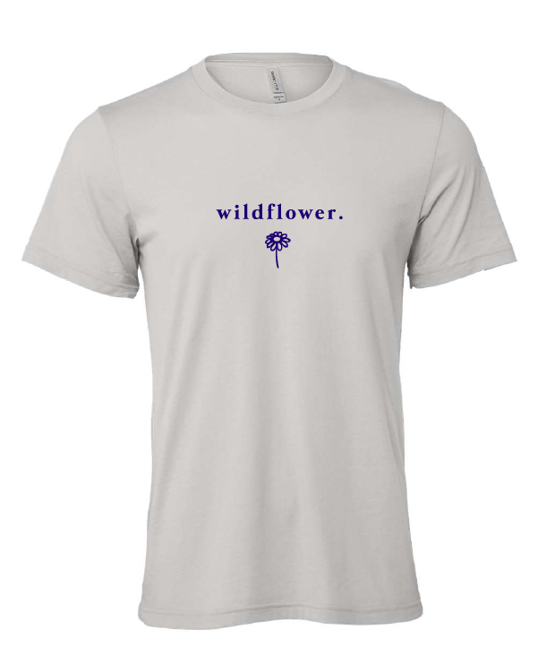 Wildflower design on a gray t-shirt