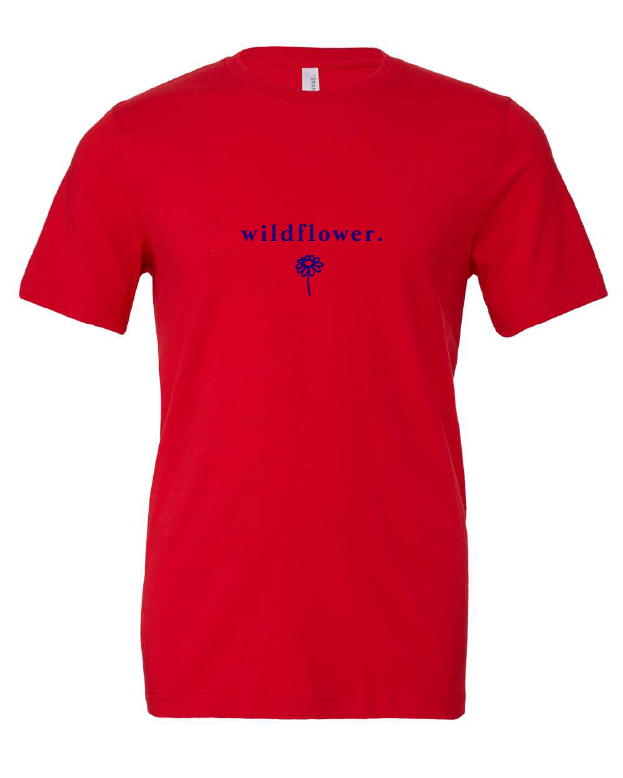 Wildflower design on a red t-shirt