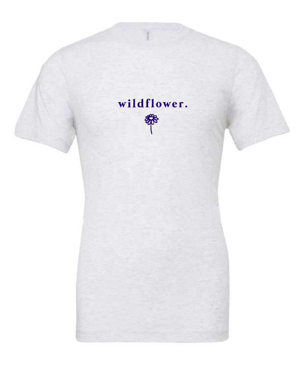 Wildflower design on a white t-shirt