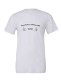 World's Okayest Dad on a white t-shirt