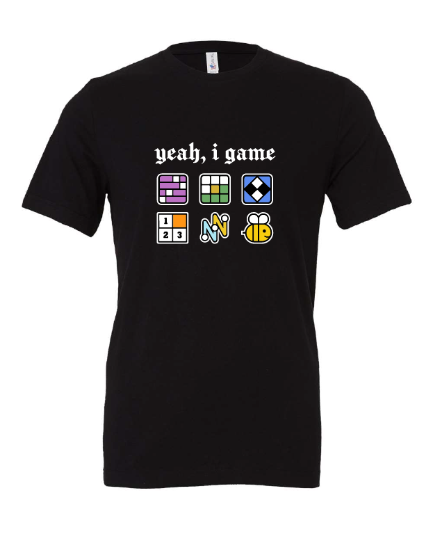 Yeah, I Game design on a black t-shirt