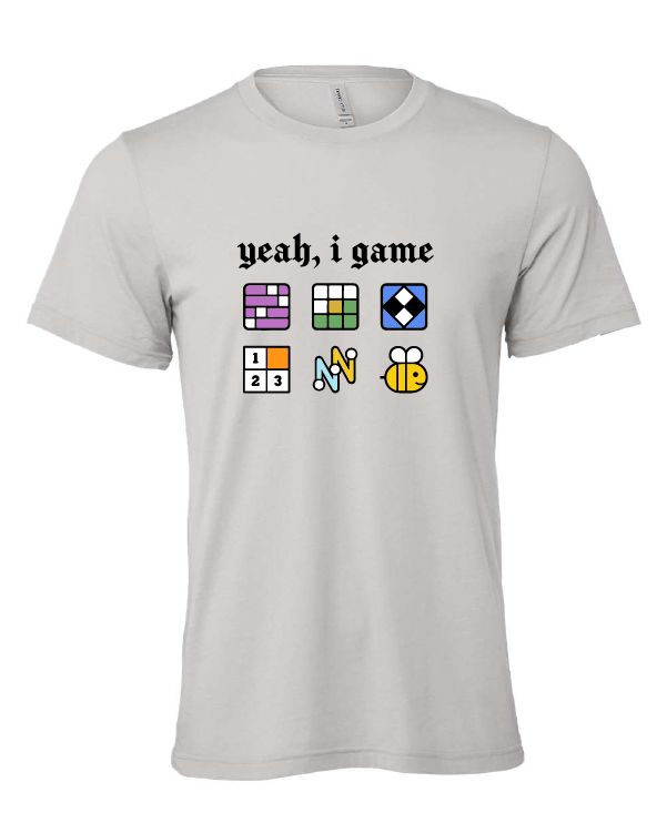 new york times daily games mini games nyt funny gray tshirt t-shirt 