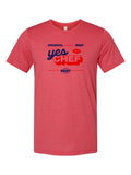 Yes Chef on a true red t-shirt