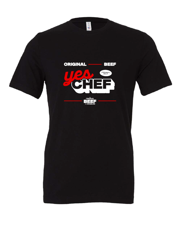 Yes Chef design on a black t-shirt