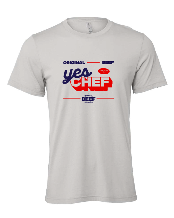 Yes Chef design on a gray t-shirt