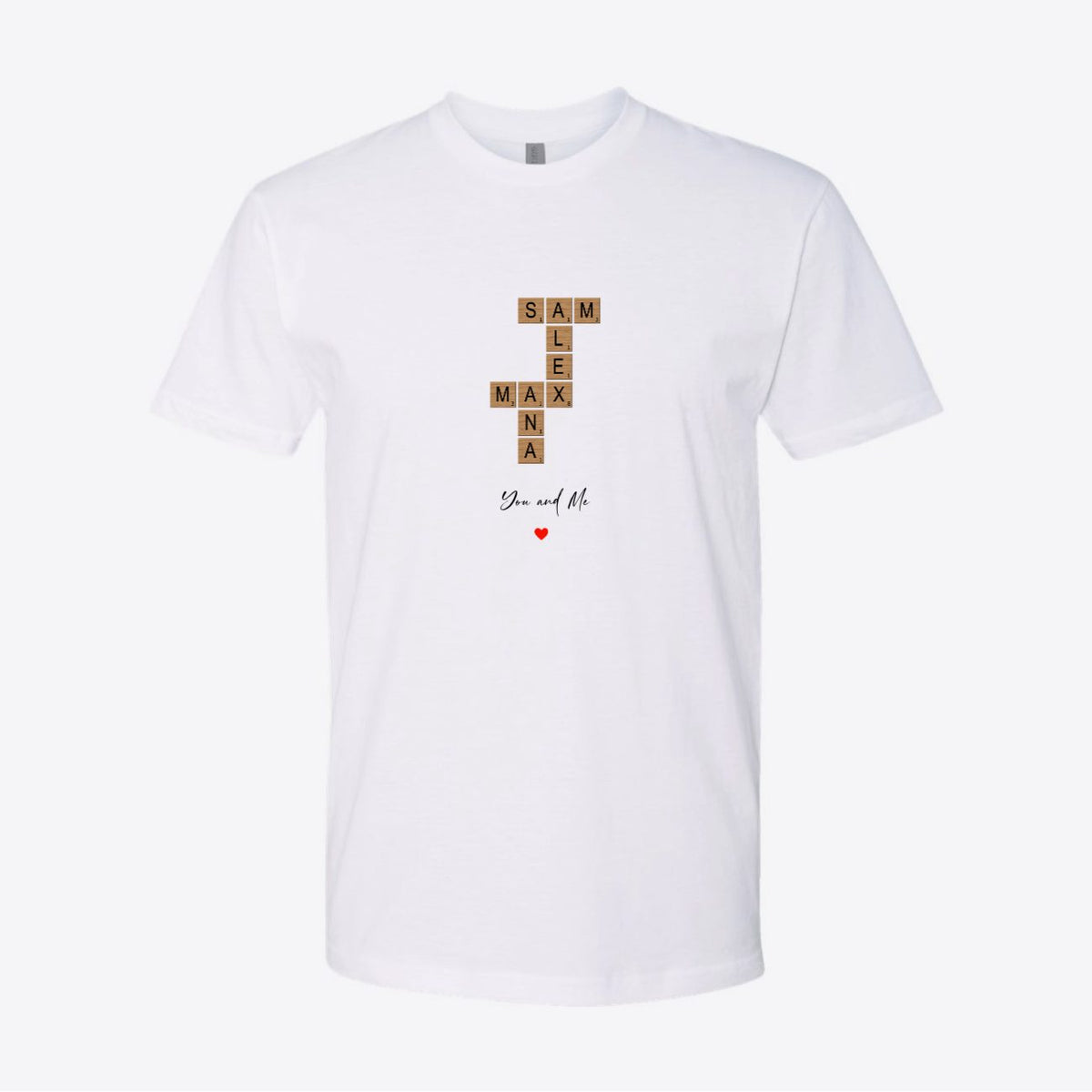 You and Me Crossword Couple Custom Tee