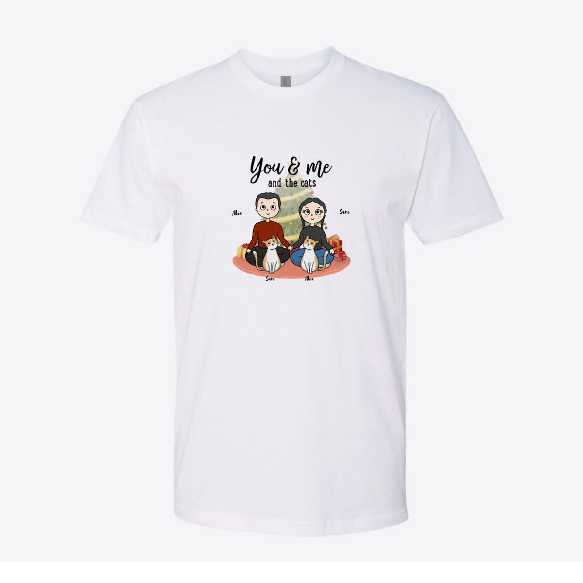 You, Me and the Cats Christmas Custom Tee