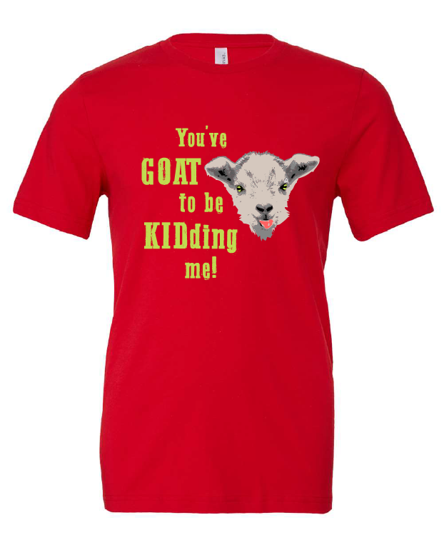 goat kidding kid funny red tshirt t-shirt 