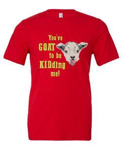goat kidding kid funny red tshirt t-shirt 