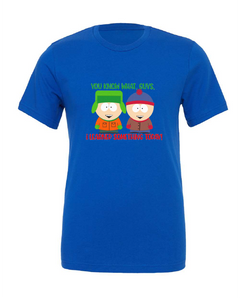 south park tv show kyle stan blue tshirt t-shirt 