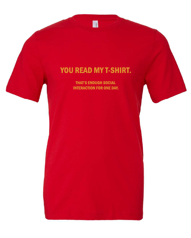introvert social reading funny red tshirt t-shirt 
